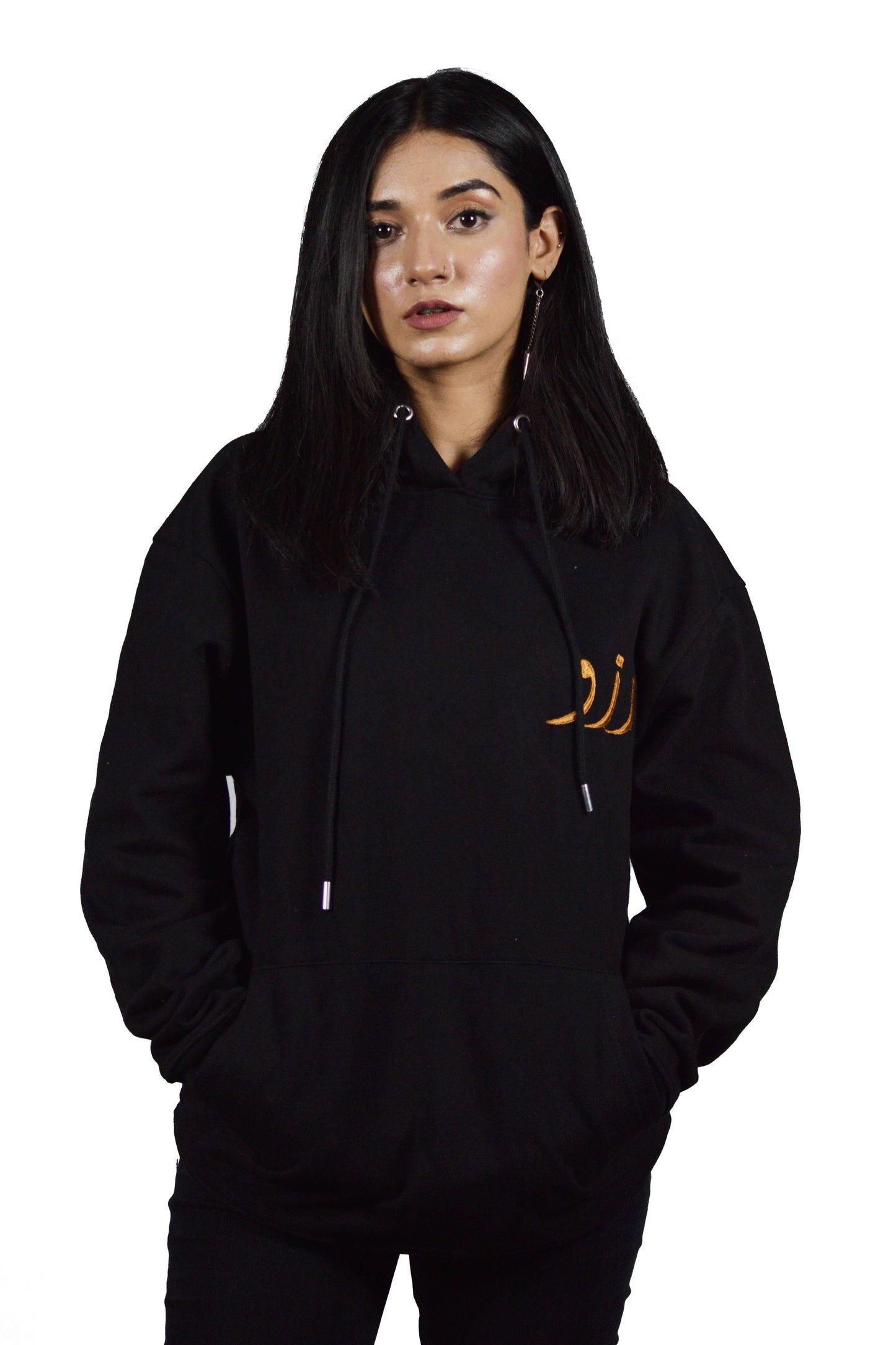 Black Embroidered 450 gsm Premium Hoodie