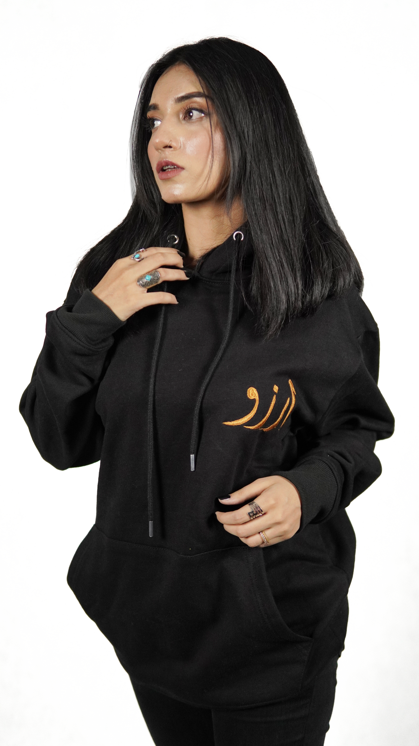Black Embroidered 450 gsm Premium Hoodie